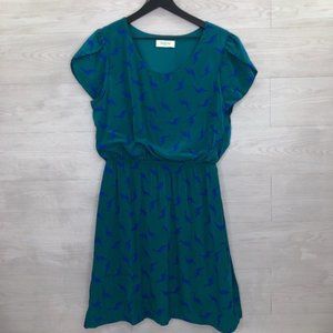 Modcloth Omigosh A-line in Green Dinos